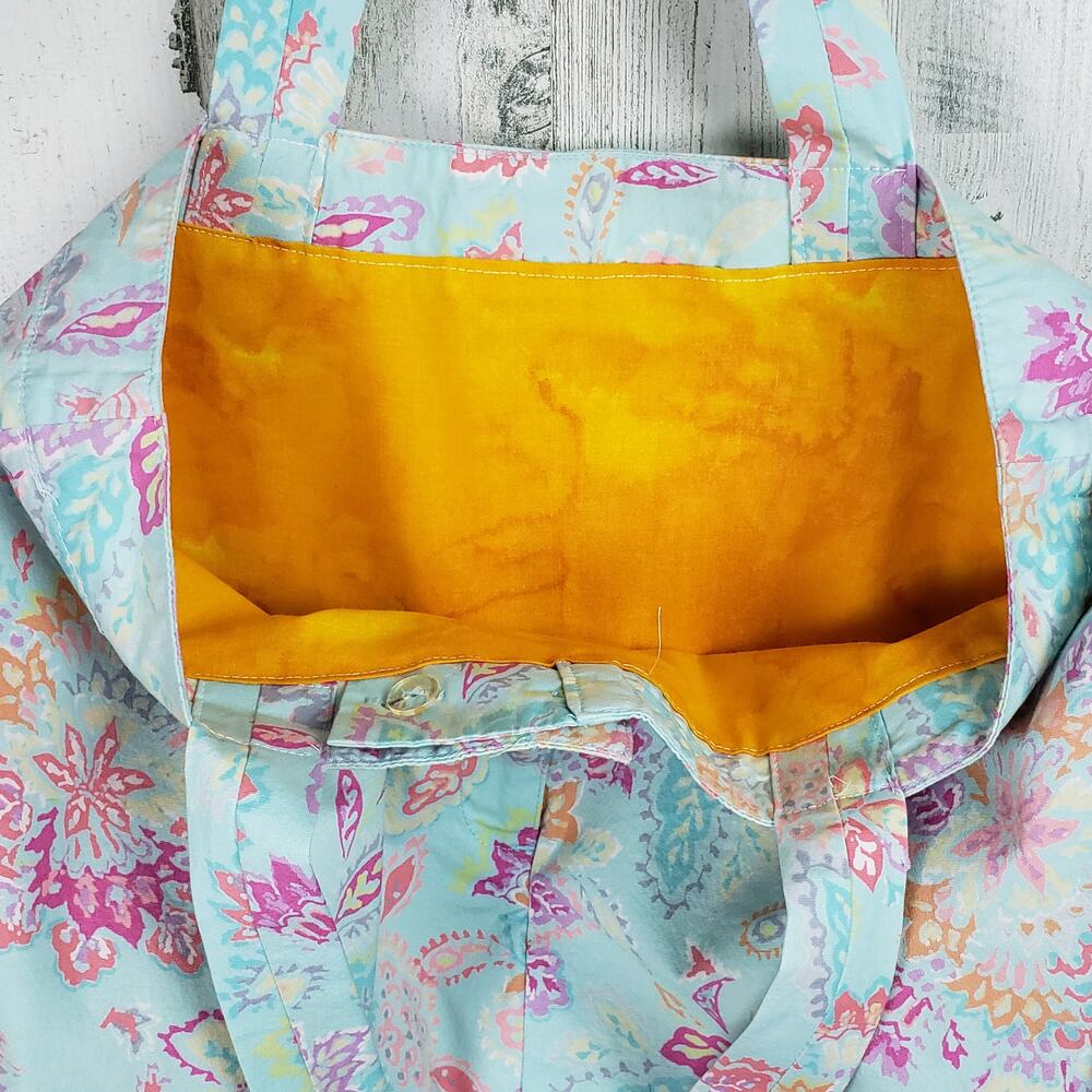 Handmade Multicolored Floral Paisley Repurposed Shoulder Bag - Picture 5 of 11